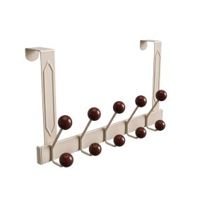 FORUM Carbon Steel Door Hanging Coat Rack Removable No-Punch Door Back Hook Rack Durable Space Saving Wall Mount Clothes Hanger for Entryway Door
