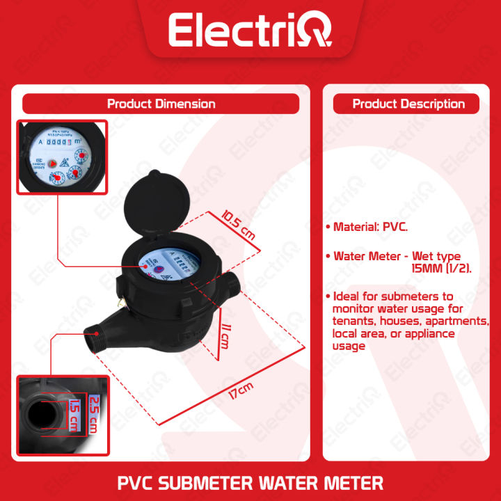 Electriq%20HEAVY%20DUTY%20PVC%20Water%20Meter%20Household%20Sub%20Meter%2015MM%201/2%20Wet%20Type%20-%20Image%203