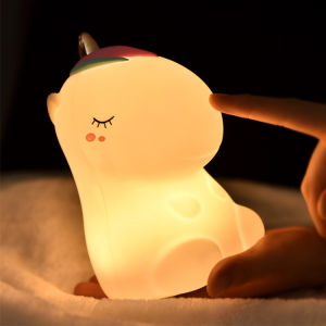 Unicorn Silicone LED Touch Sensor Colourful Night Light USB Rechargeable Baby Gift
