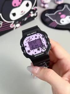 ZGO Sanrio Kuromi Watch For Kids 50M Waterproof Electronic Boys Girls Sports Watch Student Female Watch Birthday Gifts 8611