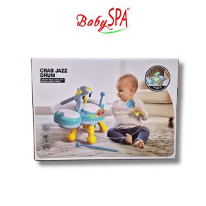 [𝐒𝐆 𝐒𝐞𝐥𝐥𝐞𝐫] BabySPA Crab Jazz Drum Toy for Toddlers 18M+ | Music Lights Learning Toy