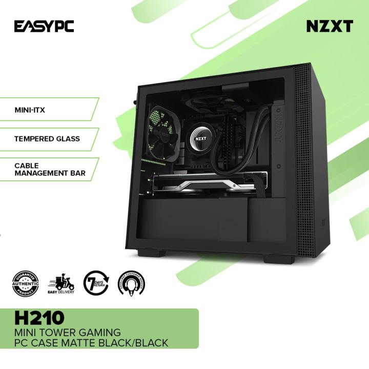 EasyPC NZXT H210 Mini Tower Gaming PC Case Matte Black/Black or
