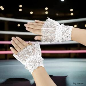 [COD] Big House แขนเสื้อปลอมพู่สั้นสีขาวและดำมีจีบลูกไม้สวยงามอุปกรณ์ตกแต่งกลางแจ้ง