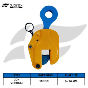 Clamp Hook Vertikal TUBRAX Lifting Clamp Hook Kapasitas 10 Ton - 80 Mm Alat Angkat Plat Besi Tegak Lurus