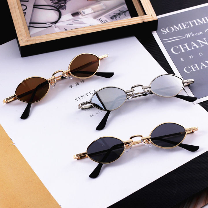 Metal Small Oval Sunglasses Men Women Shades For Men Trend Personality  Metal Frame Glasses Sunglasses