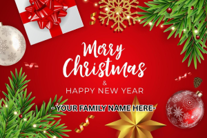 Christmas Wall Banner Wall Decoration Holidays Banner Hew Year Banners with CUSTOM FAMILY NAME