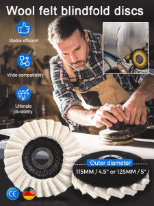 Wool Felt Flap Polishing Disc Fine Wool Felt Flap Wheel Type 125 5-inch Flat 115 Black Mesh Cover Angle Grinder Polishing Wheel