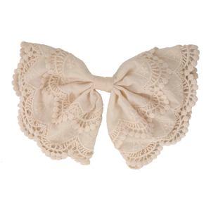 Lace Embroidered Bows Half Up Hair Clip For Women Delicate Style Spring Clasp Hairpin For Wedding Party Daily Use