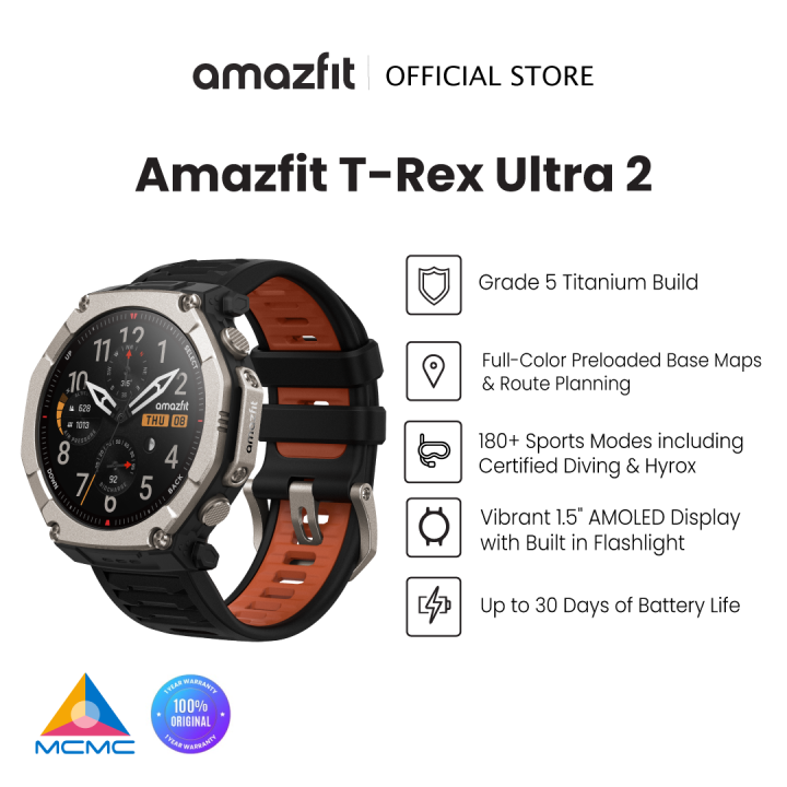 Amazfit T-Rex Ultra 2 51mm Smart Watch for Men, Dual-Band GPS, Route Import & Navigation, 6 Satellite Positioning, HRV