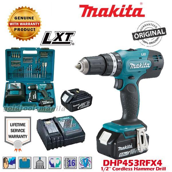 MAKITA DHP 453 RFX4 Cordless Hammer Driver Drill 1/2″ 18V