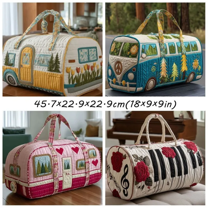 WEARY%20Foldable%20Quilted%20Gym%20Bag%20Large%20Capacity%20Floral%20Print%20Large%20Camping%20Bag%20High%20Quality%20Soft%20Travel%20Bag%20Camping%20-%20Image%202