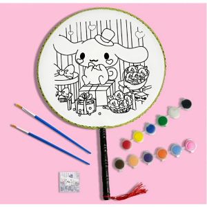 Quạt Tô Màu DIY Cho Bé Kèm Màu Nước Cọ Vẽ | Quạt Vải Cổ Phong Handmade Đồ Chơi Montessori