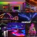 5Mไฟเส้น led 220V หลายสีแถบแสงกันน้ำกลางแจ้งหกส่วนแถบแสงสีแสงที่ยืดหยุ่นตกแต่งบ้านคุณภาพสูงแจกปลั๊ก. 