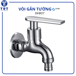 Vòi Nước Lạnh Tay Gạt Gắn Tường ONIMI Chất Liệu Đồng Thau Mạ Crom SKB07