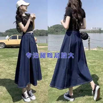 Plus Size Denim Skirt Best Price in Singapore Sep 2024 Lazada