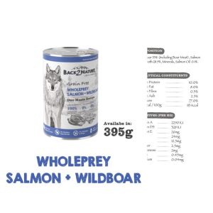 Back2nature Grain Free Pate Dog Can Dog Wet Food 395g Salmon/Lamb/Pork/WildBoar Ohnipets 狗罐头 狗湿粮 400G