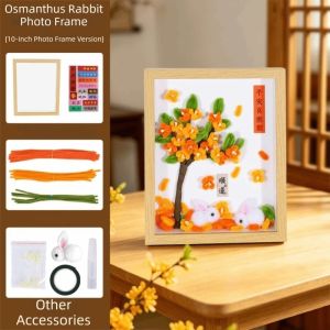 YOUTH HOME DIY Mid-Autumn Festival Gift Osmanthus Tree Rabbit Flower Handmade Photo Album DIY Photo Frame Material Kit Handmade Gifts For Elders