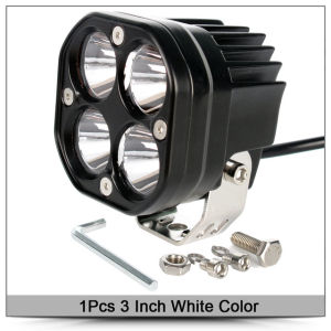 เเพค2ชิ้น สว่างตาเเตก! ไฟสปอร์ตไลท์พุ่งไกลรถยนต์4LED ไฟหน้ารถ LED SPOT BEAM US 40W ไฟช่วยตัดหมอก 12V-85Vมีสองสีให้เลือกแสงสีขาว.แสงสีเหลือง