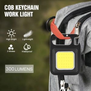 Lampu Mini LED Gantungan Kunci Multifungsi / Keychain Mini COB Carabiner / Lampu Camping cas USB