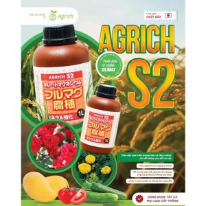 Phân bón vi lượng AGRICH S2 -  Silimax Tăng trưởng khỏe kích ra hoa kết trái cải thiện mùi vị và tăng năng suất. Dung tích 1L
