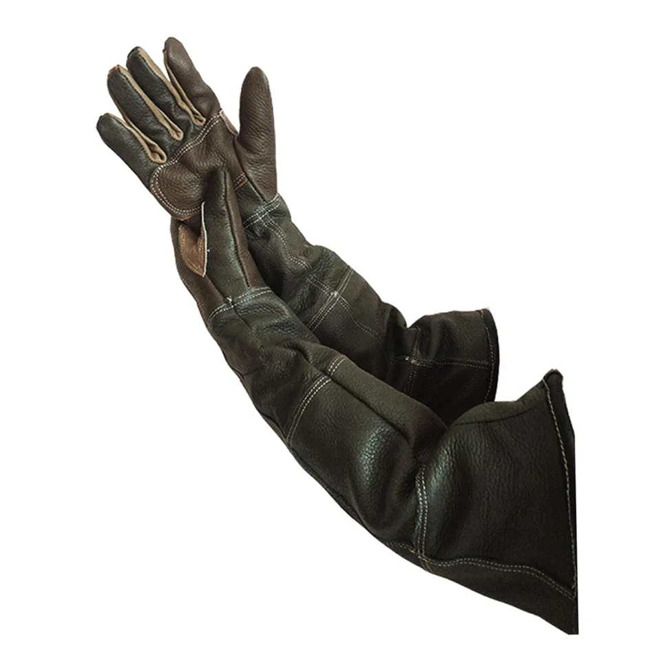rockible Animal Snake Bite Proof Gloves Reinforced Leather Padding