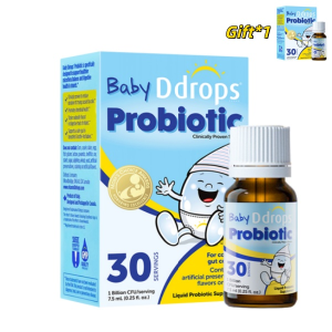 (Buy one get one free) Ddrops Baby Probiotics | For Babies 21 Days to 1 Year | Relieves Colic | 7.5ml