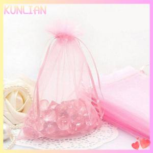 [KUNLIAN] 50PC Organza Túi Quà Tặng đồ trang sức kẹo Túi ủng hộ đám cưới túi lưới Túi Quà Tặng