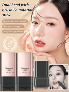 【Ready Stock】【Korean Eraser Foundation Stick】韩妆润色粉底Watery and Light Foundation Cream with Brush✨HOT✨Head Long-Lasting Foundation Cream Double-Headed Face Eraser for Face That Moisturizes and Lightly Penetrates the Foundation Cream