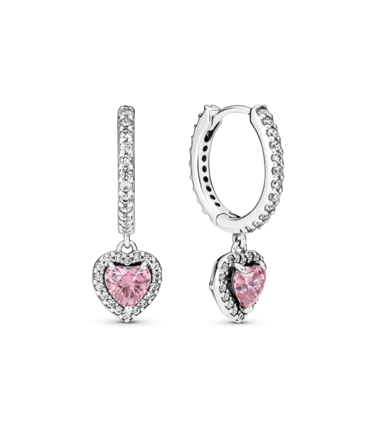 Pandora pink store heart earrings