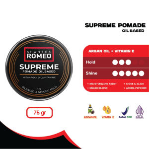 [OIL BASED] Supreme Pomade Shantos Romeo Minyak Rambut Pria 75gr Strong Hold Oilbased