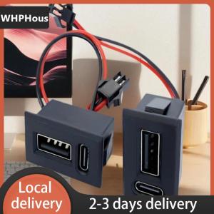 [COD] WHPHous 3PF Ship within 24 hours USB Female Base Type-C Double-Layer Socket Lamp Charging Socket Power Phone Socket With Cable Connector