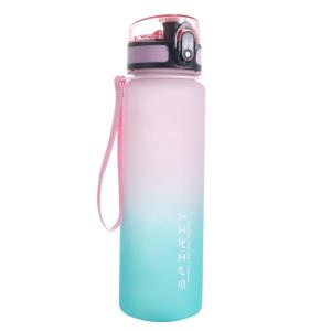 PC 1 Liter Sports Water Bottle Large Capacity Gradient Color Leak Proof Colorful Plastic Cup 500/800/1000ml Portable H260729
