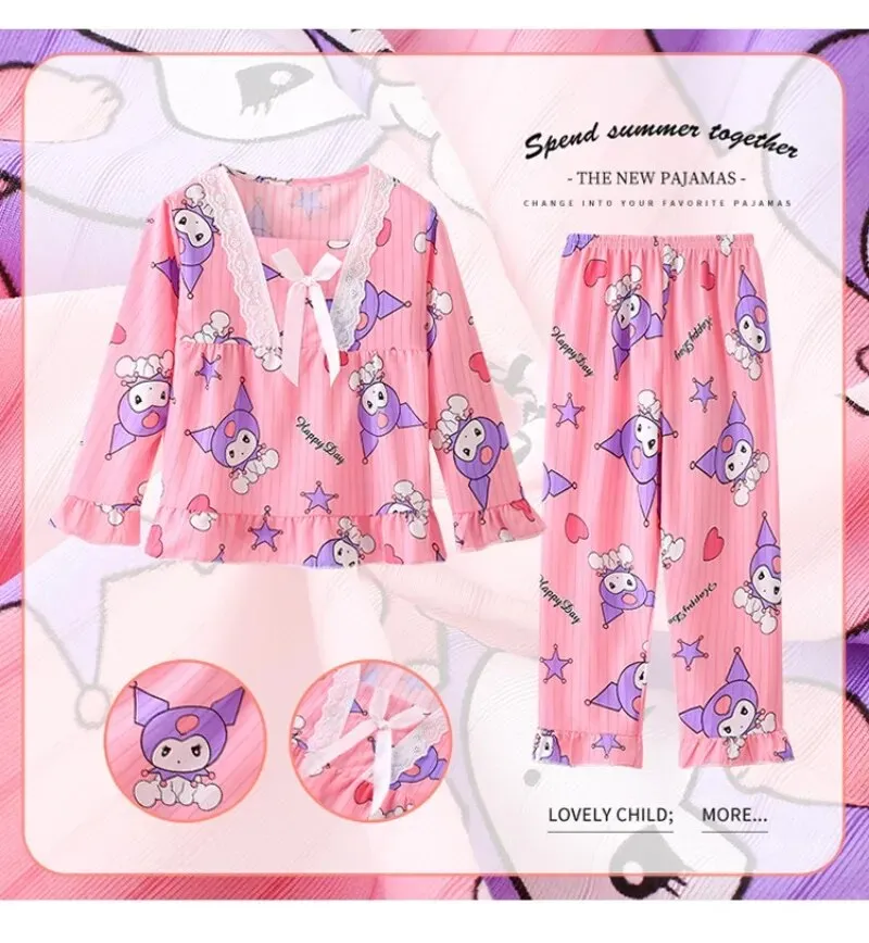 Kawaii Sanrio Hellokitty Cartoon Pajama Trousers Y2k Women Fall