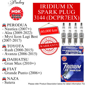 【💯ORIGINAL】3144 (DCPR7EIX) NGK IRIDIUM IX SPARK PLUG PERODUA ALZA/ MYVI ICON/ MYVI LAGI BEST/ TOYOTA RUSH AVANZA 1.5