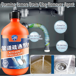 MOMENG Foaming Lemon Drain Clog Remover Agent Powerful Pipeline Clog Dredging Agent Kitchen Toilet Anti-Block Cleaner
