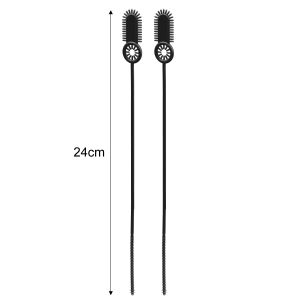 2PCS Silicone Straw Brush Long Handle Pacifier Bottle Cleaning Brush Soft Cup Lid Gap Teapot Spout Brush Kitchen Washing Tool
