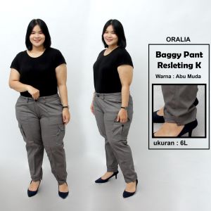 Celana Jumbo Baggy Pant Resleting K: Desain Casual & Nyaman