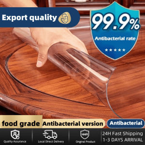 Clear Round PVC Table Cover Waterproof & Oil Resistant Table Protector Mat for 4-10 Seater Dining Table