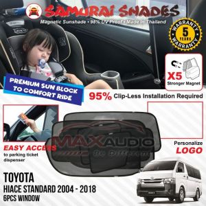 TOYOTA HIACE STANDARD 2004 - 2018 X5 MAGNET KUAT Sunshade SAMURAI SHADES Magnetik Sun Shade Pelindung Matahari Kereta [FREE]