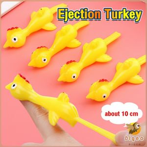 Digeo Funny Turkey Creative Chicken Elastic Flying Finger Birds Sticky Vent Decompression Kids Toys Ejection Chick