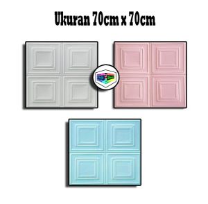 HT Wallpaper 3D Foam / Wall paper Dinding 3D Motif Foam Batik 4 Kotak More High Quality / Wallfoam 3D