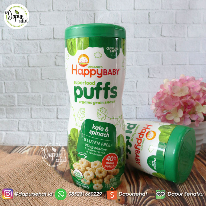 HAPPY BABY PUFF KALE SPINACH snack biskuit bayi SNACK BAYI