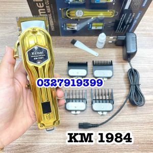 Kemei Tông Đơ Cắt Tóc Chuyên Nghiệp KM-1984 Cao Cấp Màn Hình LCD Pin Lithium-ion 2500mAh Sử Dụng Liên Tục 5 Giờ Kèm 4 Cữ Gá Thép