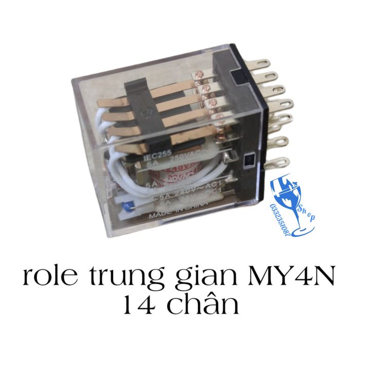 [Ảnh Thật] Rơ Le Trung Gian Rơle Kiếng 12v 24v 220v đế 14 Chân My4n