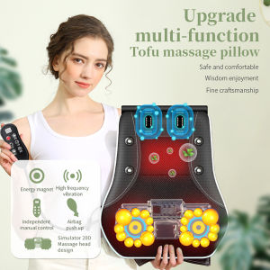 Electric Neck Massager Heating Cervical Shiatsu Pillow Shoulder Back Waist Body Kneading Relaxation Cushion Muscle Tension Sore Pain Relief For Car Home