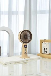 MSTHEOM Cute Bear Handheld Fan with Digital Battery Level Display - Portable Rechargeable Energy Efficient Unlockable Features for Women/Kids Travel