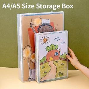 A4/A5 File Box Transparent Paper Organizer Box Clear Folder Plastic File Case Paper Storge(1pc)