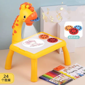 <𝙇𝙖𝙯𝙈𝙖𝙡𝙡> Kids Giraffe Drawing Projector Projection Painting Board Table Children Portable Projector Drawing Board