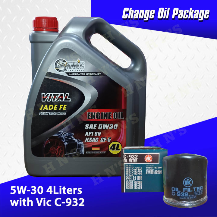 Samic Vital Jade FE SAE 5W30 Fully Synthetic Oil Change Package for Suzuki Swift / Dzire / Ciaz