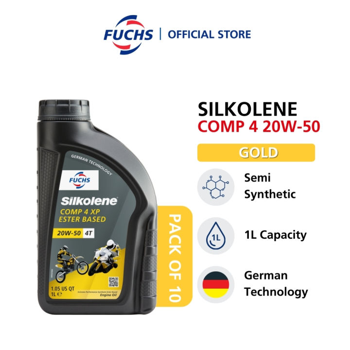 Silkolene 4T Motorcycle Engine Oil 20W50 Comp 4 XP Semi Synthetic Ester ...